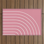 Minimal Arch XVIII 90s Pink Modern Geometric Lines Outdoor Rug Gallery Image 1
