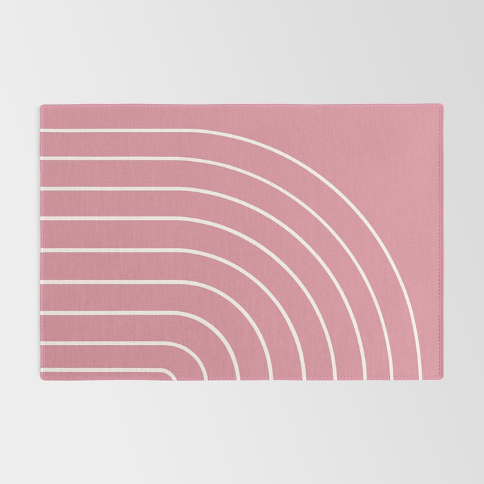 Minimal Arch XVIII 90s Pink Modern Geometric Lines Rug Gallery Image 2