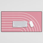 Minimal Arch XVIII 90s Pink Modern Geometric Lines Desk Mat Gallery Image 1