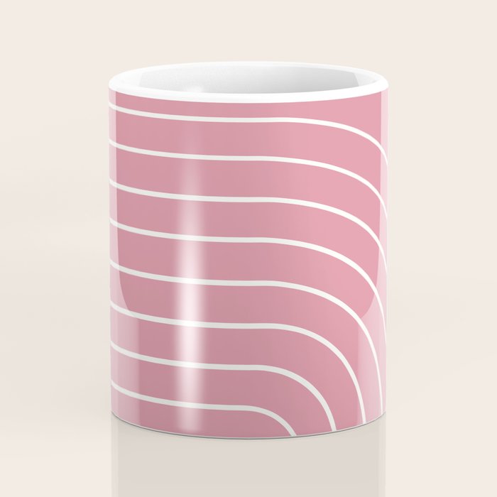 Minimal Arch XVIII 90s Pink Modern Geometric Lines Coffee Mug Gallery Image 4