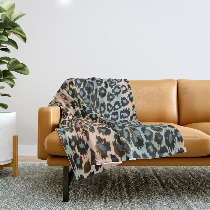 Abstract Animal Skin Throw Blanket Gallery Image 1