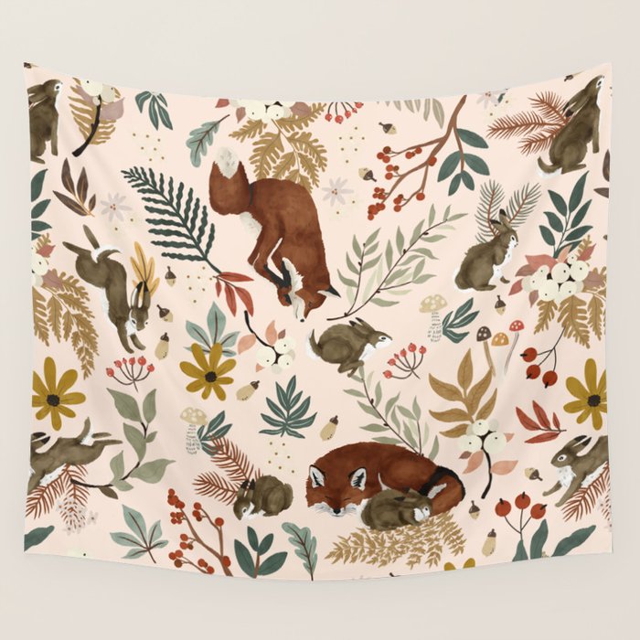 Animals winter wild nature 63 Wall Tapestry Gallery Image 4