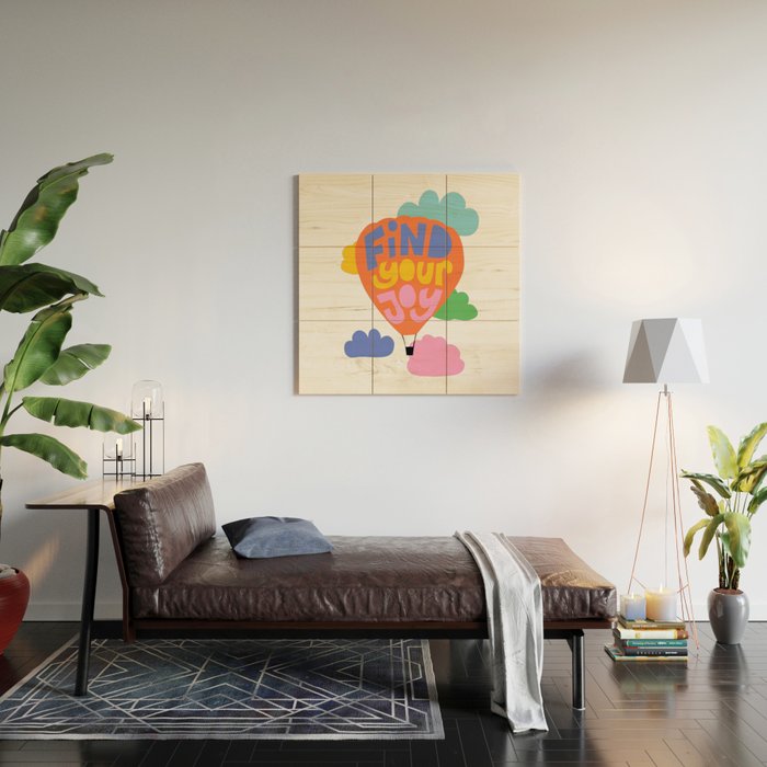Find Your Joy Hot Air Ballon - Positive Quote Wood Wall Art Gallery Image 2