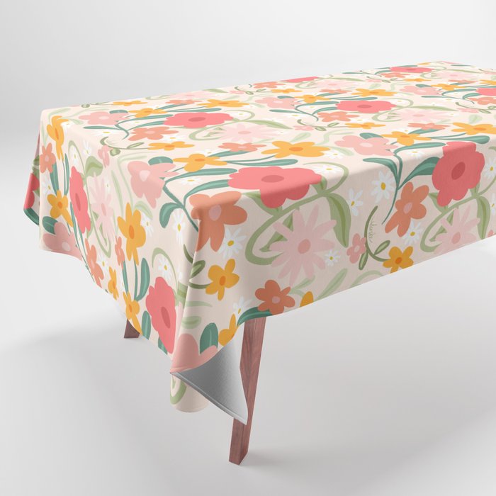 Bold Flowers Tablecloth Gallery Image 1