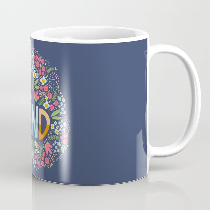Be kind, floral Coffee Mug Gallery Image 1