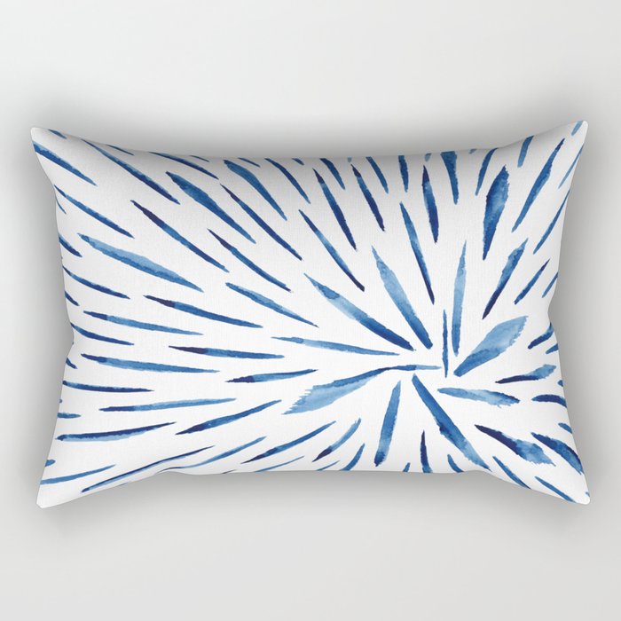 Indigo Sparks | Watercolor Pattern Rectangular Pillow Gallery Image 1
