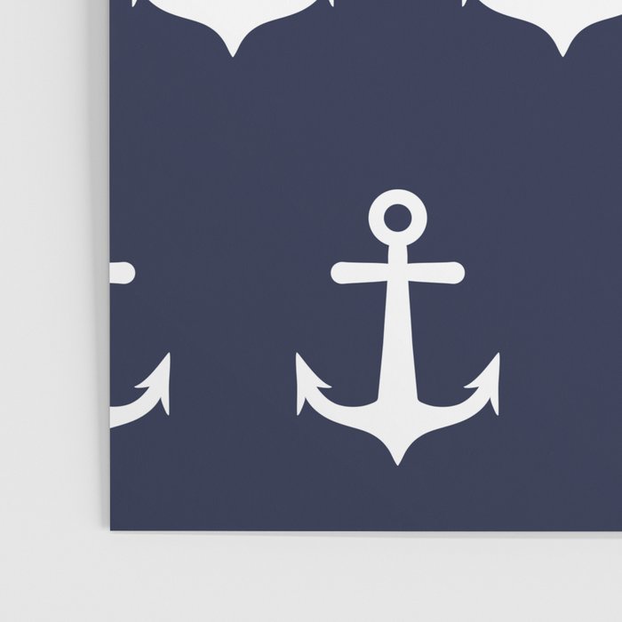 Nautical Navy Blue and White Anchors Poster Gallery Image 3
