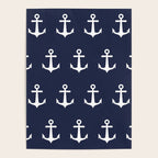 Nautical Navy Blue and White Anchors Poster Gallery Image 4