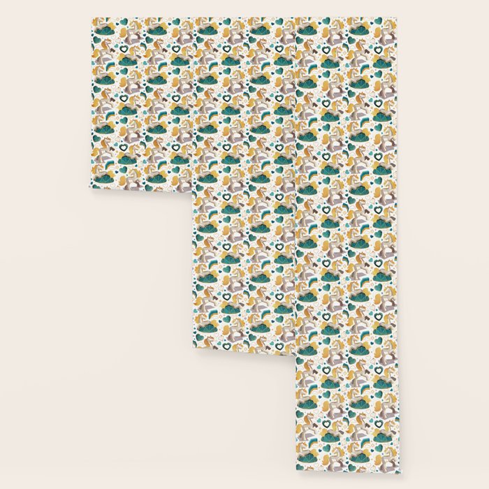 Kicking off some magic // white background white and grey unicorns aqua and mint hearts clouds and rainbows golden lines Wallpaper Gallery Image 3