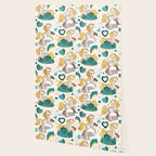 Kicking off some magic // white background white and grey unicorns aqua and mint hearts clouds and rainbows golden lines Wallpaper Gallery Image 2