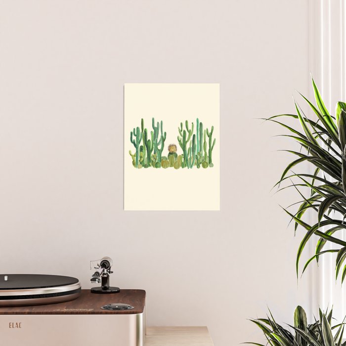 In my happy place - hedgehog meditating in cactus jungle Poster Gallery Image 2
