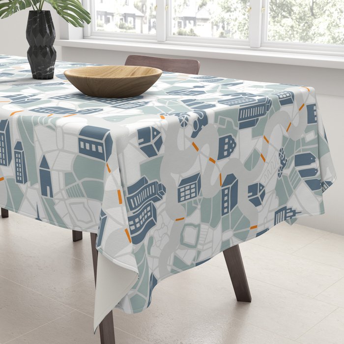 ma ville mon amour; City life collection soft grey  Tablecloth Gallery Image 3