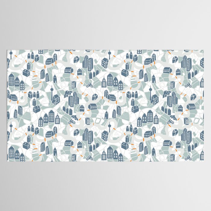 ma ville mon amour; City life collection soft grey  Tablecloth Gallery Image 2
