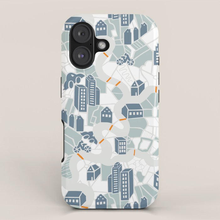 ma ville mon amour; City life collection soft grey  iPhone Case Gallery Image 1