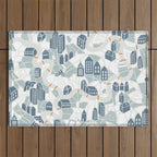 ma ville mon amour; City life collection soft grey  Outdoor Rug Gallery Image 1