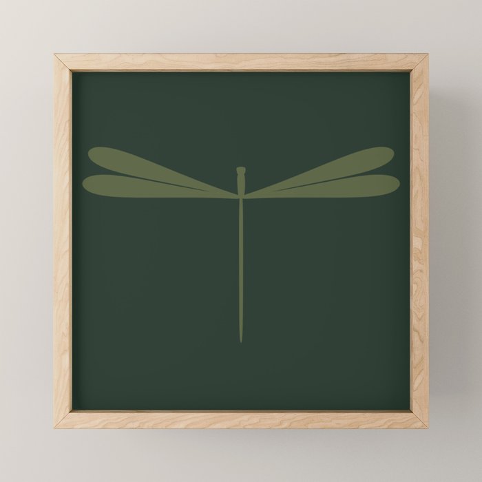Dragonfly Pattern X Earthy Green Mini Art Print Gallery Image 1
