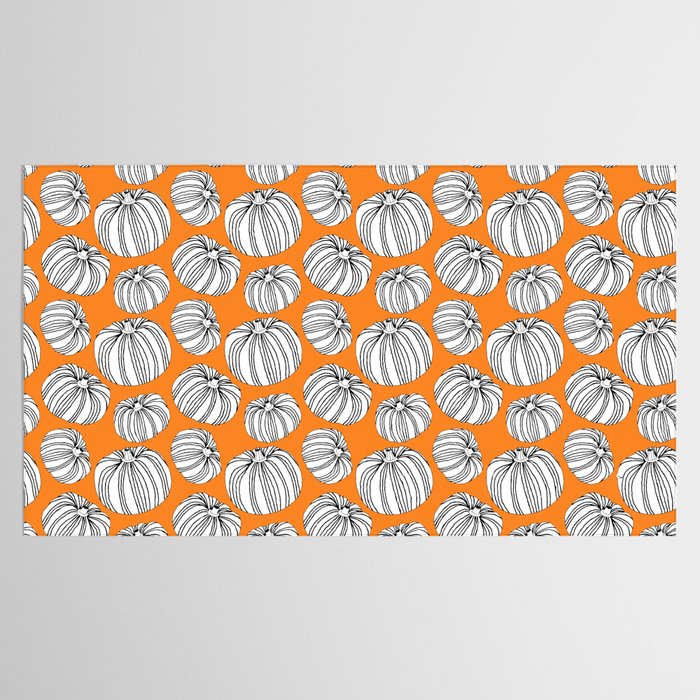 Autumn pumpkin vegetable art pattern Tablecloth Gallery Image 2