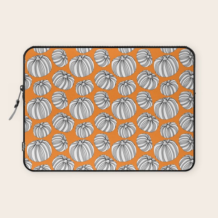 Autumn pumpkin vegetable art pattern Laptop Sleeve Gallery Image 1