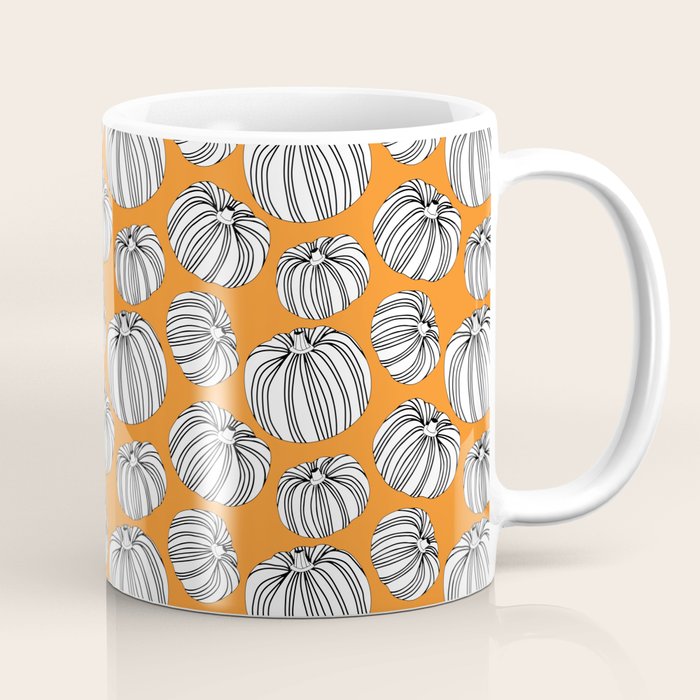 Autumn pumpkin vegetable art pattern Coffee Mug Gallery Image 1