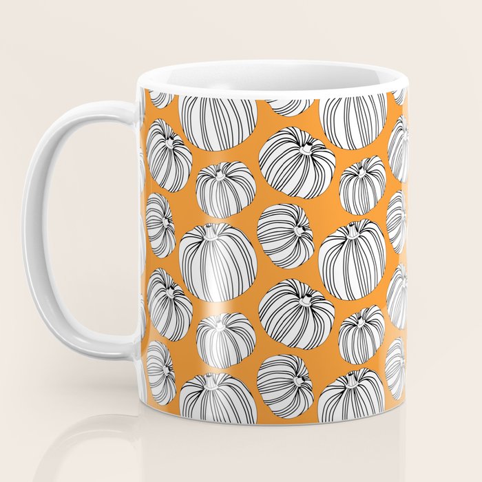 Autumn pumpkin vegetable art pattern Coffee Mug Gallery Image 3