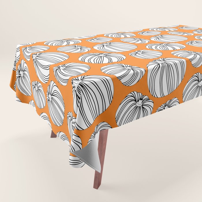 Autumn pumpkin vegetable art pattern Tablecloth Gallery Image 1