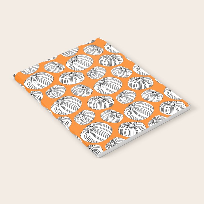 Autumn pumpkin vegetable art pattern Notebook Gallery Image 1