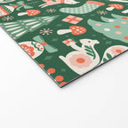 Festive Folk Art Forest Animals - Green and Red Welcome Mat Gallery Image 2