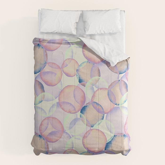 Watercolor circles overlay Comforter Gallery Image 1
