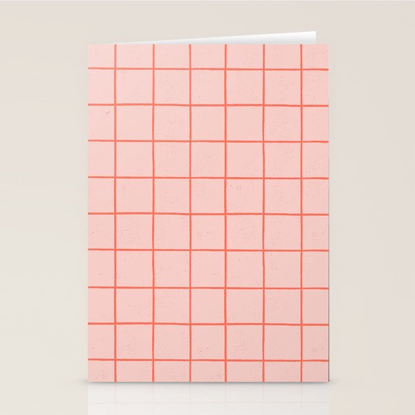 Grid Pattern Peach Stationery Card Gallery Image 2