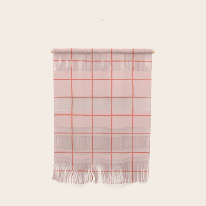 Grid Pattern Peach Wall Hanging Gallery Image 1