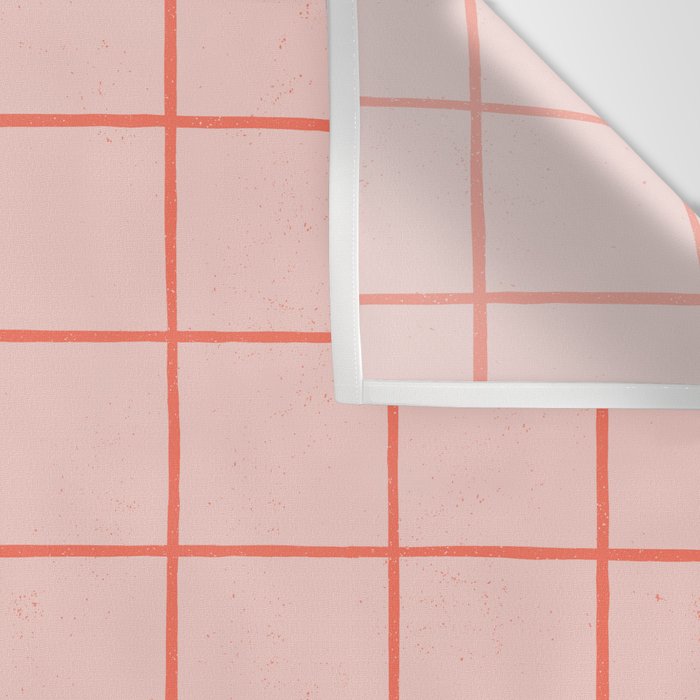 Grid Pattern Peach Wall Tapestry Gallery Image 3