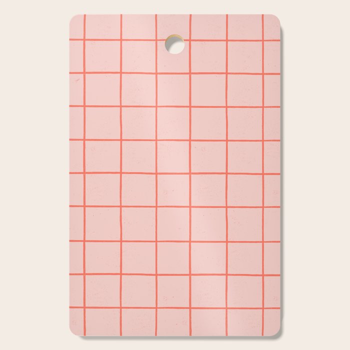 Grid Pattern Peach Cutting Board Gallery Image 1