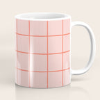 Grid Pattern Peach Coffee Mug Gallery Image 1