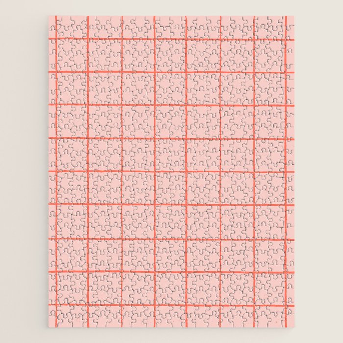 Grid Pattern Peach Jigsaw Puzzle Gallery Image 1