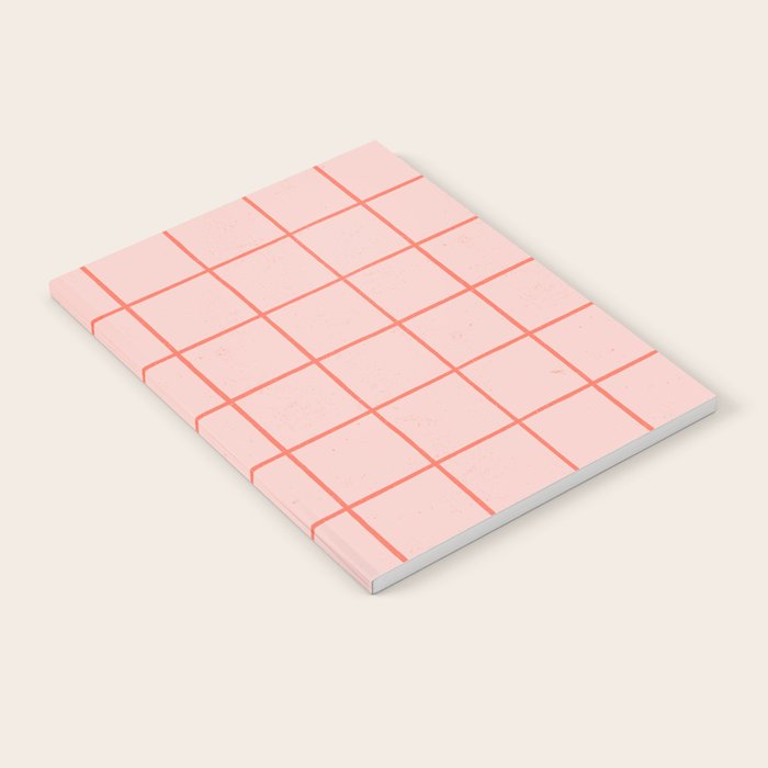 Grid Pattern Peach Notebook Gallery Image 1