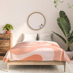 Modern Retro Liquid Swirl Abstract Pattern Salmon Orange Peach Blush Comforter Gallery Image 3