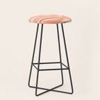 Modern Retro Liquid Swirl Abstract Pattern Salmon Orange Peach Blush Stool Gallery Image 1