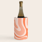 Modern Retro Liquid Swirl Abstract Pattern Salmon Orange Peach Blush Wine Chiller Gallery Image 1