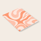 Modern Retro Liquid Swirl Abstract Pattern Salmon Orange Peach Blush Notebook Gallery Image 2