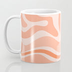 Modern Retro Liquid Swirl Abstract Pattern Salmon Orange Peach Blush Coffee Mug Gallery Image 3