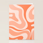 Modern Retro Liquid Swirl Abstract Pattern Salmon Orange Peach Blush Stationery Card Gallery Image 2