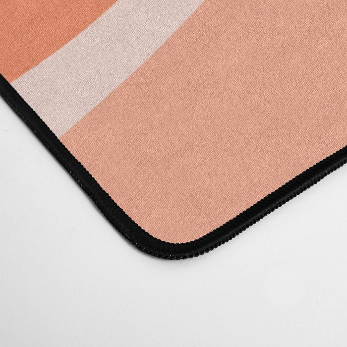 Modern Retro Liquid Swirl Abstract Pattern Salmon Orange Peach Blush Desk Mat Gallery Image 4