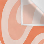 Modern Retro Liquid Swirl Abstract Pattern Salmon Orange Peach Blush Wall Tapestry Gallery Image 3