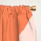 Modern Retro Liquid Swirl Abstract Pattern Salmon Orange Peach Blush Window Curtain Gallery Image 2