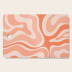 Modern Retro Liquid Swirl Abstract Pattern Salmon Orange Peach Blush Cutting Board Gallery Image 1