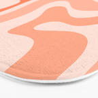 Modern Retro Liquid Swirl Abstract Pattern Salmon Orange Peach Blush Bath Mat Gallery Image 3