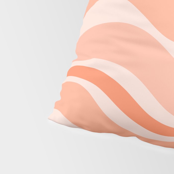 Modern Retro Liquid Swirl Abstract Pattern Salmon Orange Peach Blush Pillow Sham Gallery Image 4