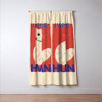 Impress Me Human Vintage Cat, Retro Illustration Window Curtain Gallery Image 3