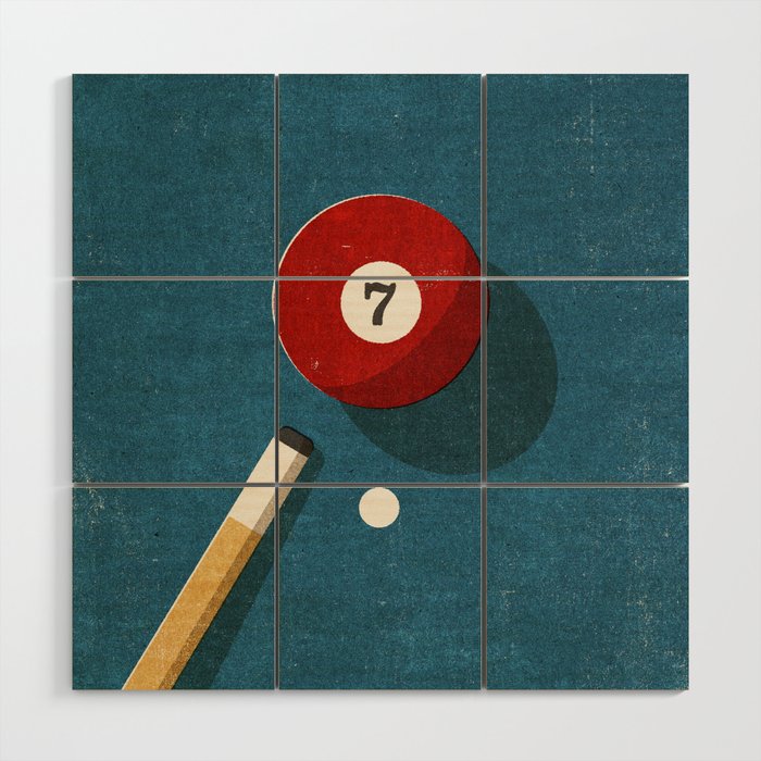BILLIARDS / Ball 7 Wood Wall Art Gallery Image 1