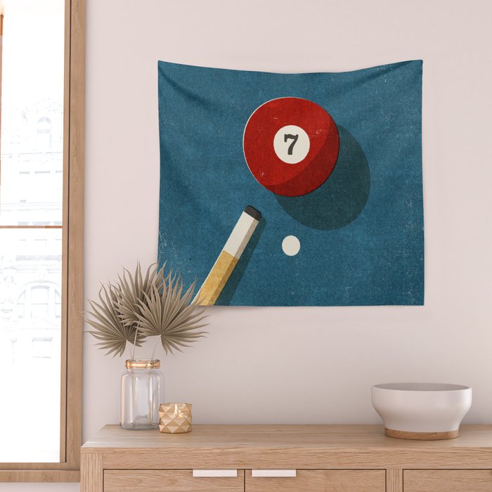 BILLIARDS / Ball 7 Wall Tapestry Gallery Image 2